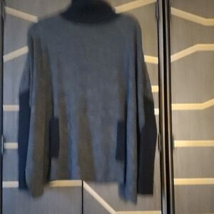 Animal Turtleneck Sweater in Gray and Black